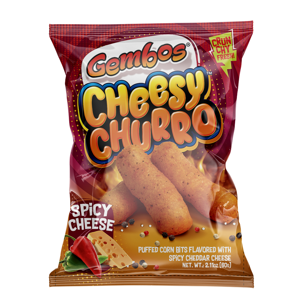 GEMBOS Cheesy Churro Spicy Puffed Corn Bits 2.11oz