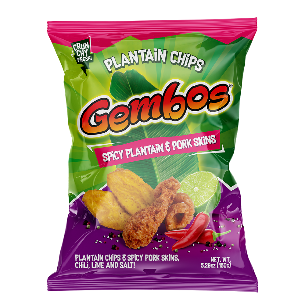 GEMBOS Plantain chips with Pork skins / Tajadas de plátano y Chicharrón