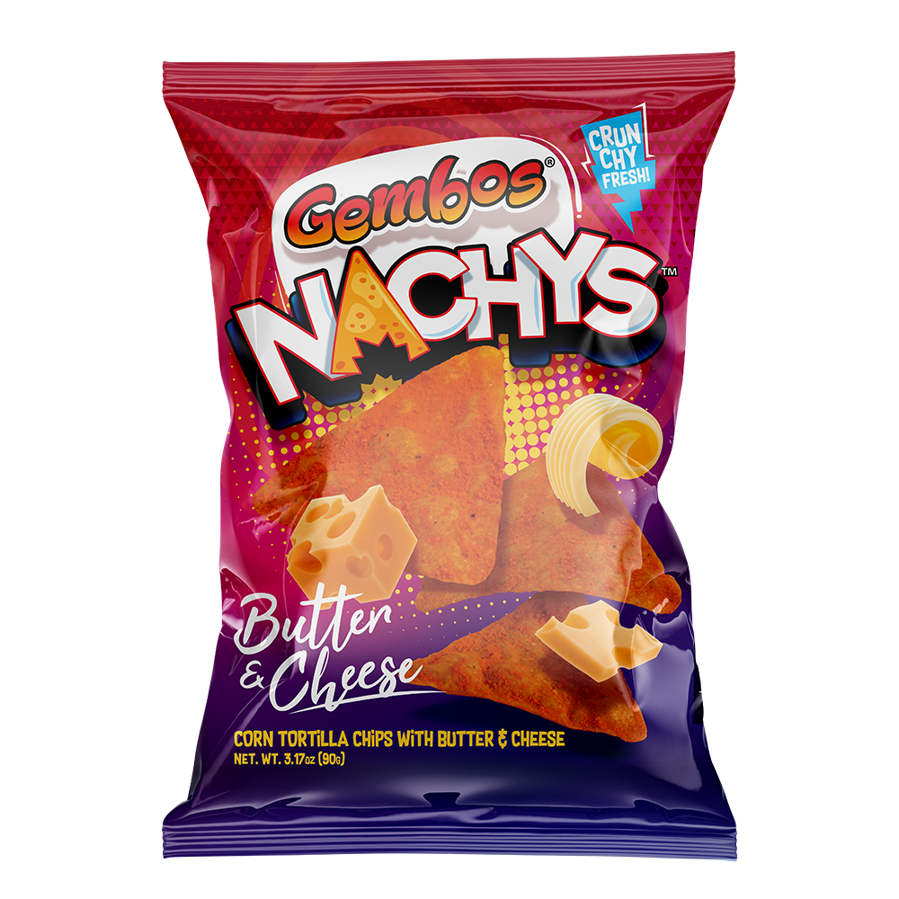 GEMBOS Nachys Corn Tortilla Chips with Butter & Cheese / Nachys Tortillas de Maiz con Mantequilla y Queso 3.17oz