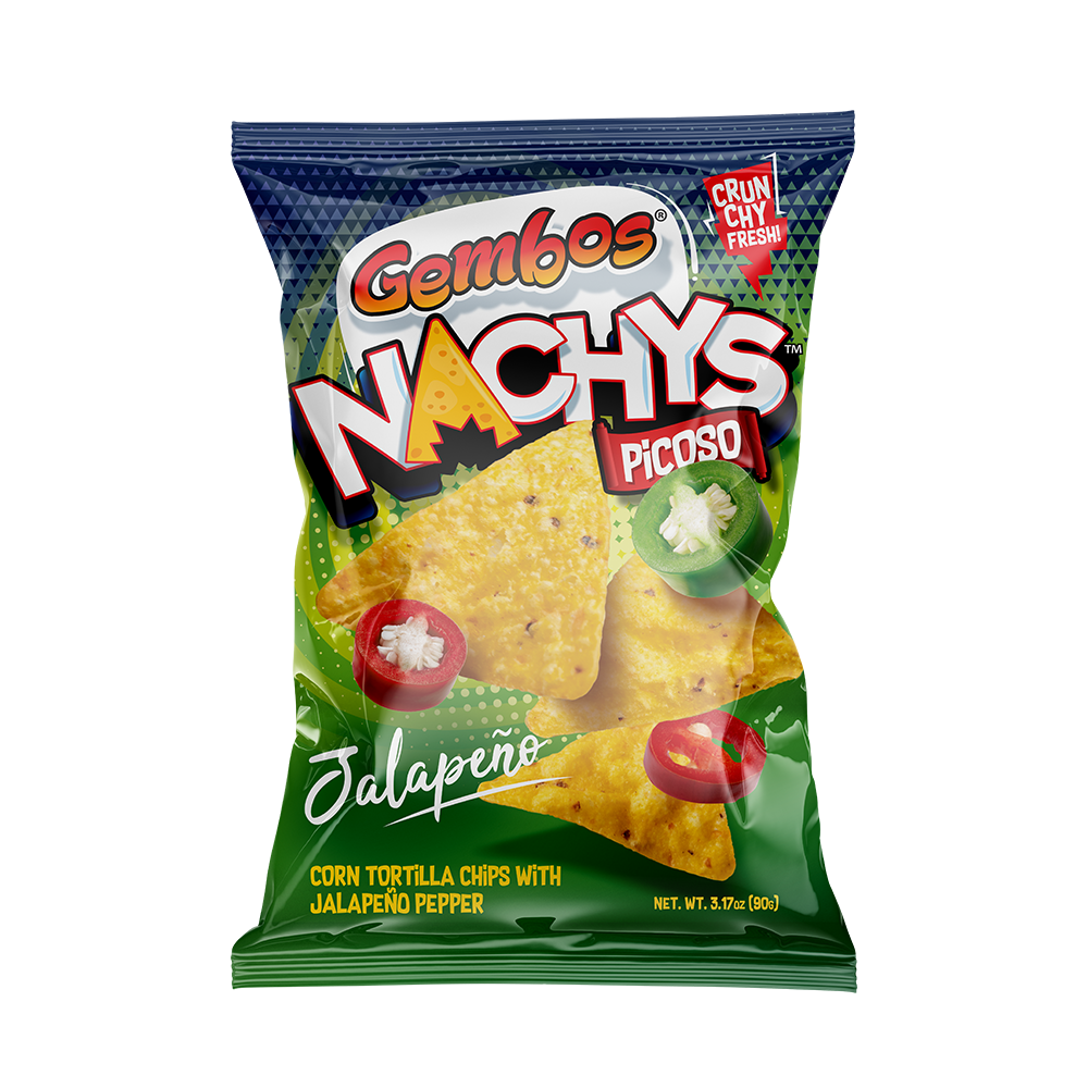 GEMBOS Nachys Jalapeño Corn Tortilla Chips / Nachys Tortillas de Maiz Sabor a Jalapeño 3.17oz